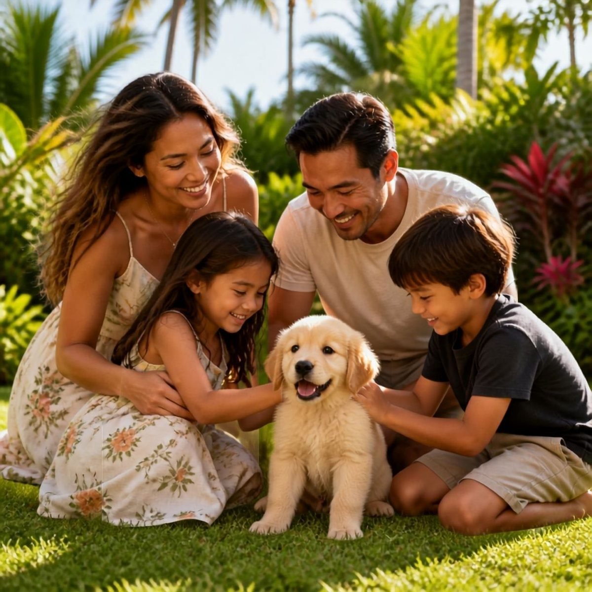 The Martinez Family with their puppy