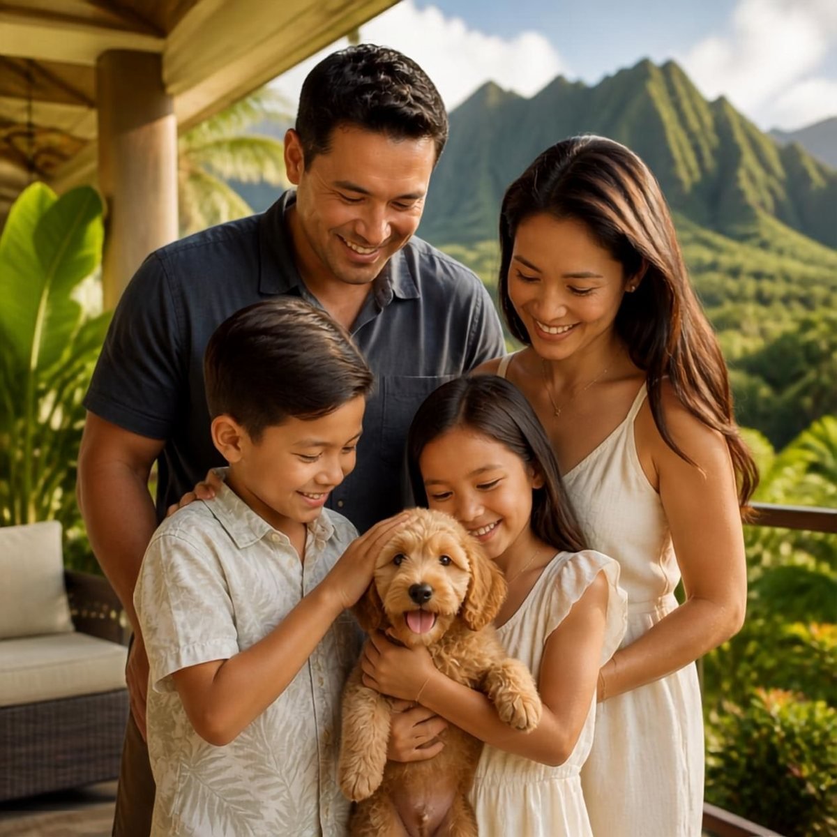 The Andersons with their puppy